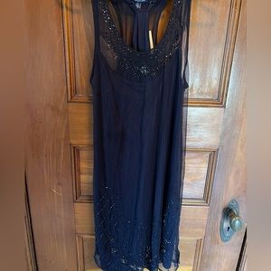 American Eagle navy dress with beaded detail